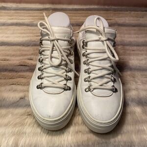 Diemme Marostica White Leather Sneakers Platform Lace Up Italy‎ Fashion Size 38